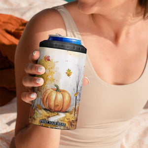 Pumpkin Autumn Leaves Personalized 4 in 1 Can Cooler Tumbler TS04 Print Your Wear