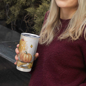 Pumpkin Autumn Leaves Personalized Tumbler Cup TS04 Print Your Wear