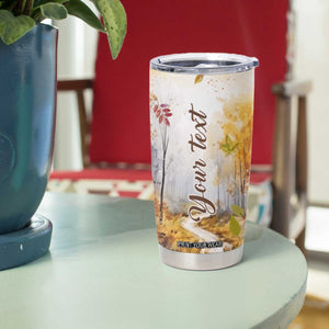 Pumpkin Autumn Leaves Personalized Tumbler Cup TS04 Print Your Wear