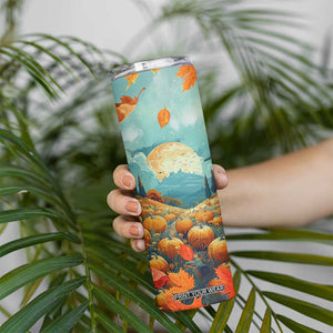 Autumn Pumpkin Field Personalized Skinny Tumbler TS04 Print Your Wear