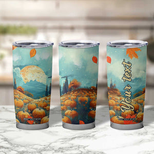 Autumn Pumpkin Field Personalized Tumbler Cup TS04 Print Your Wear