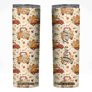 Truck Autumn Pattern Personalized Skinny Tumbler TS04 Multicolor Print Your Wear