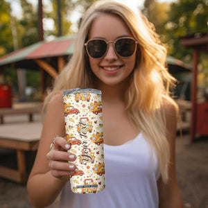Truck Autumn Pattern Personalized Skinny Tumbler TS04 Print Your Wear