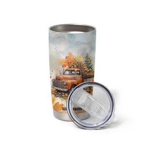 Autumn - Pumkin Truck and Leaves Personalized Tumbler Cup TS04 Print Your Wear
