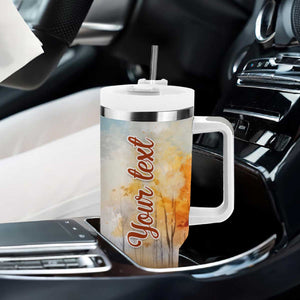 Autumn - Pumkin Truck and Leaves Personalized Tumbler With Handle TS04 Print Your Wear