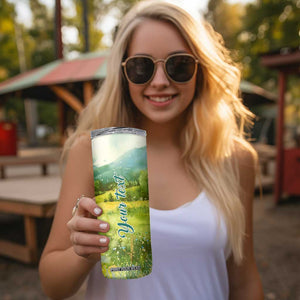 Autumn Sunflower - Pumpkin Truck Personalized Skinny Tumbler TS04 Print Your Wear