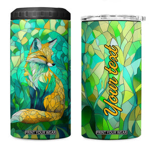 Fox Chrysolite Crystal Mosaic 4 in 1 Can Cooler Tumbler Personalized TS04 One Size: 16 oz Multicolor Print Your Wear