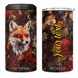 Fox Carnelian Crystal Mosaic 4 in 1 Can Cooler Tumbler Personalized TS04 One Size: 16 oz Multicolor Print Your Wear