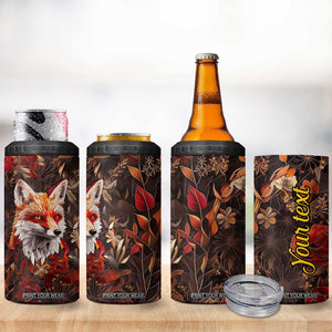 Fox Carnelian Crystal Mosaic 4 in 1 Can Cooler Tumbler Personalized TS04 Print Your Wear