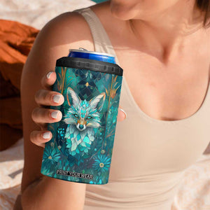 Fox Aquamarine Crystal Mosaic 4 in 1 Can Cooler Tumbler Personalized TS04 Print Your Wear