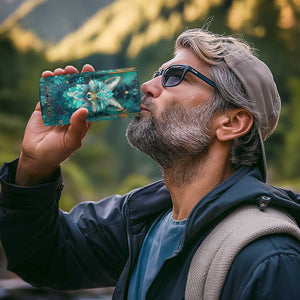 Fox Aquamarine Crystal Mosaic 4 in 1 Can Cooler Tumbler Personalized TS04 Print Your Wear