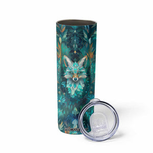 Fox Aquamarine Crystal Mosaic Skinny Tumbler Personalized TS04 Print Your Wear