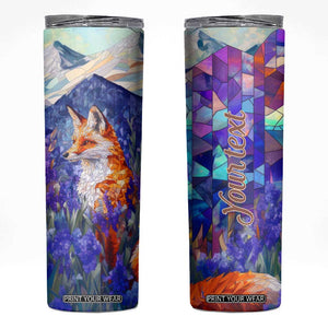 Fox Amethyst Crystal Mosaic Skinny Tumbler Personalized TS04 Multicolor Print Your Wear