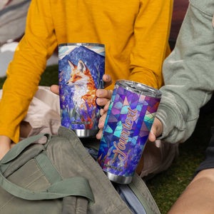 Fox Amethyst Crystal Mosaic Tumbler Cup Personalized TS04 Print Your Wear