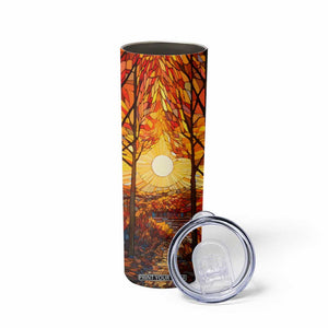 Autumn Leaves Crystal Mosaic Personalized Skinny Tumbler TS04 Print Your Wear