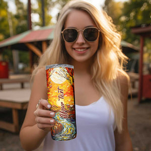 Autumn Leaves Crystal Mosaic Personalized Skinny Tumbler TS04 Print Your Wear