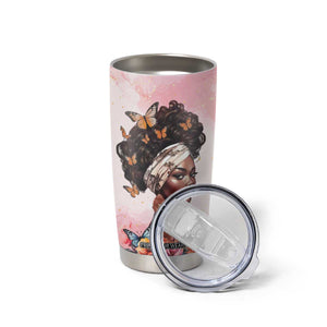 Black Woman Butterfly Tumbler Cup Personalized TS04 Print Your Wear