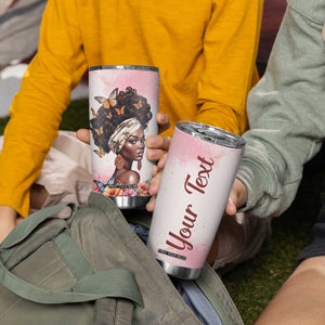 Black Woman Butterfly Tumbler Cup Personalized TS04 Print Your Wear