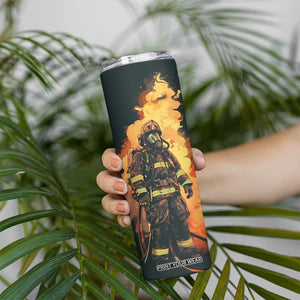Firefighter Vintage Skinny Tumbler Personalized TS04 Print Your Wear
