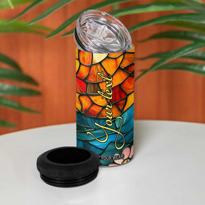 Butterfly Colorful Crystal Mosaic 4 in 1 Can Cooler Tumbler Personalized TS04 Print Your Wear