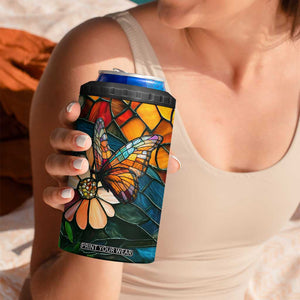 Butterfly Colorful Crystal Mosaic 4 in 1 Can Cooler Tumbler Personalized TS04 Print Your Wear