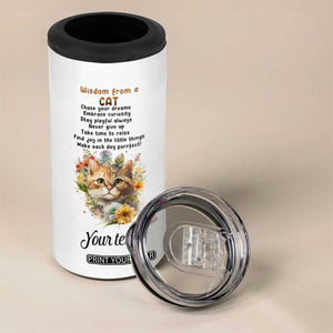 Wisdom From A Cat 4 in 1 Can Cooler Tumbler Personalized TS04 Print Your Wear