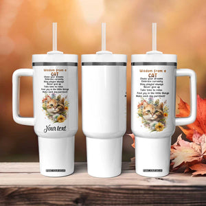 Wisdom From A Cat Tumbler With Handle Personalized TS04 Print Your Wear