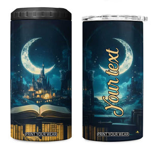 Book Opens New World 4 in 1 Can Cooler Tumbler Personalized TS04 One Size: 16 oz Multicolor Print Your Wear