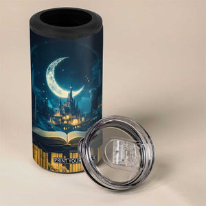 Book Opens New World 4 in 1 Can Cooler Tumbler Personalized TS04 Print Your Wear