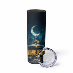 Book Opens New World Skinny Tumbler Personalized TS04 Print Your Wear