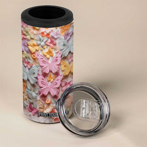 Colorful Butterfly Plaster Carving 4 in 1 Can Cooler Tumbler Personalized TS04 Print Your Wear