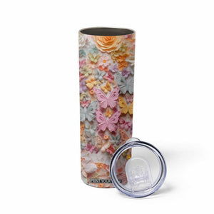 Colorful Butterfly Plaster Carving Skinny Tumbler Personalized TS04 Print Your Wear