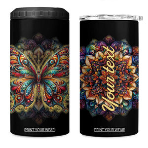 Colorful Mandala Butterfly 4 in 1 Can Cooler Tumbler Personalized TS04 One Size: 16 oz Multicolor Print Your Wear