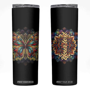 Colorful Mandala Butterfly Skinny Tumbler Personalized TS04 Multicolor Print Your Wear