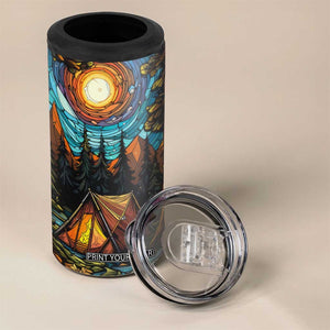 Camping Stained Glass 4 in 1 Can Cooler Tumbler Personalized TS04 Print Your Wear