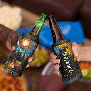 Camping Stained Glass 4 in 1 Can Cooler Tumbler Personalized TS04 Print Your Wear