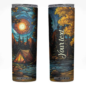 Camping Stained Glass Skinny Tumbler Personalized TS04 Multicolor Print Your Wear