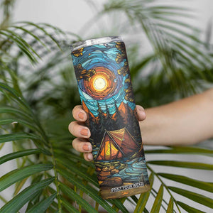 Camping Stained Glass Skinny Tumbler Personalized TS04 Print Your Wear