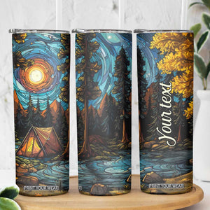 Camping Stained Glass Skinny Tumbler Personalized TS04 Print Your Wear
