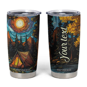 Camping Stained Glass Tumbler Cup Personalized TS04 Multicolor Print Your Wear