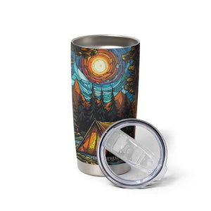 Camping Stained Glass Tumbler Cup Personalized TS04 Print Your Wear