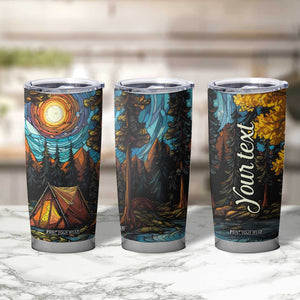 Camping Stained Glass Tumbler Cup Personalized TS04 Print Your Wear