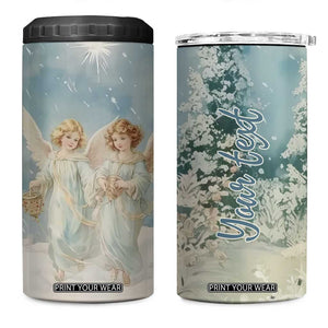 Faith Christmas Angels 4 in 1 Can Cooler Tumbler Personalized TS04 One Size: 16 oz Multicolor Print Your Wear