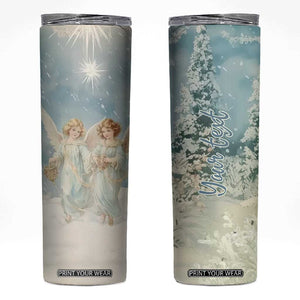 Faith Christmas Angels Skinny Tumbler Personalized TS04 Multicolor Print Your Wear