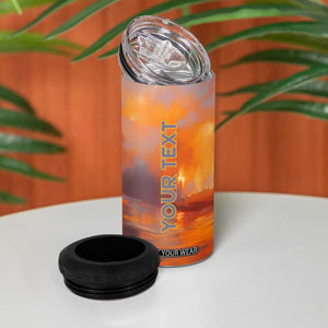 Firefighter Walking Through Fire 4 in 1 Can Cooler Tumbler Personalized TS04 Print Your Wear