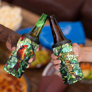 Cardinal Stained Glass Style 4 in 1 Can Cooler Tumbler Personalized TS04 Print Your Wear