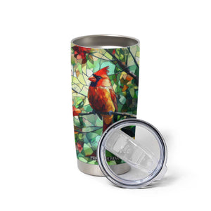 Cardinal Stained Glass Style Tumbler Cup Personalized TS04 Print Your Wear