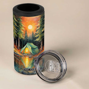 Camping In The Wood 4 in 1 Can Cooler Tumbler Personalized TS04 Print Your Wear