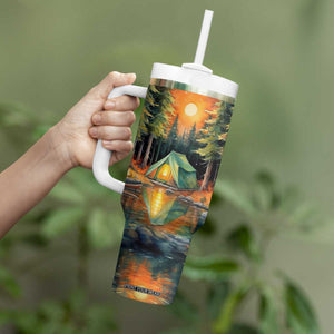 Camping In The Wood Tumbler With Handle Personalized TS04 Print Your Wear