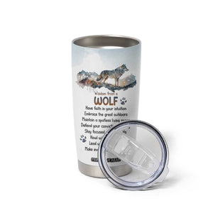 Wisdom From A Wolf Tumbler Cup Personalized TS04 Print Your Wear